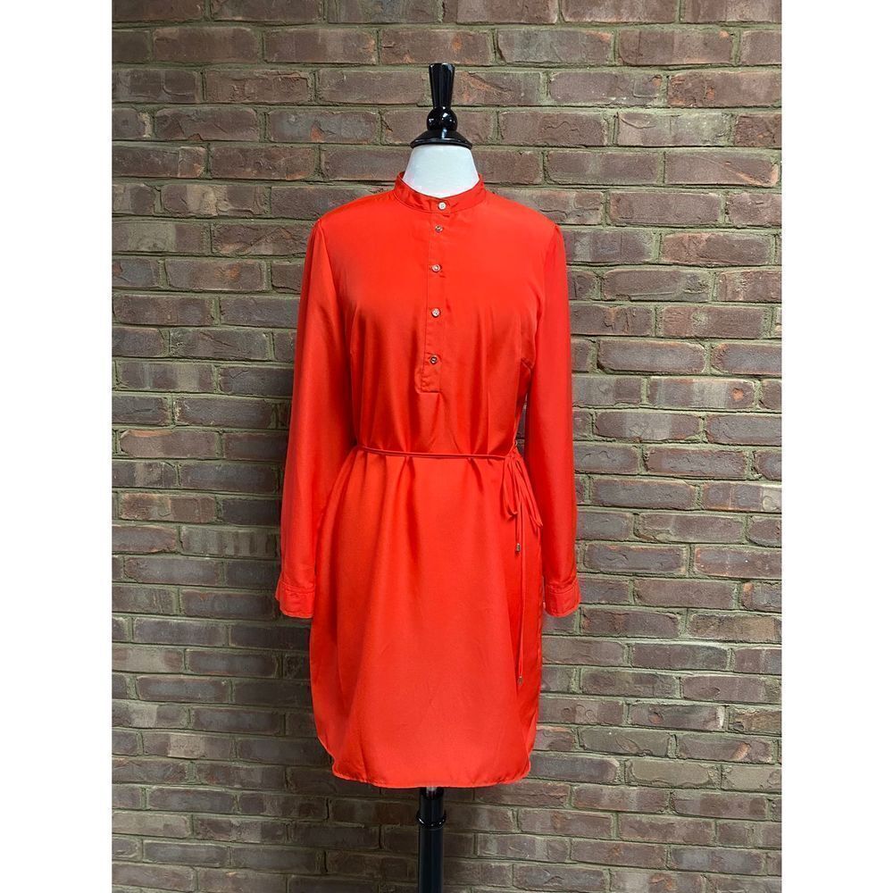 Spense Orange Long Sleeve Button Front Dress Size… - image 2
